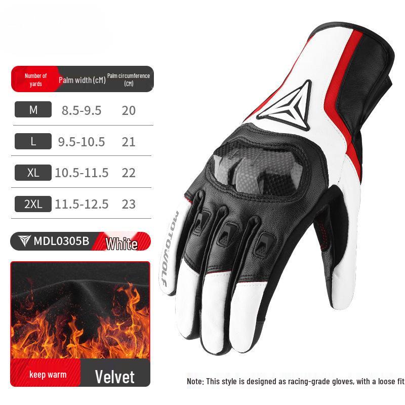 Four Seasons Carbon Fiber Motorcycle Gloves: Full-Finger, Anti-Fall, Winter Warm for Men and Women