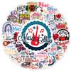50/100PCS Small Fresh Music Graffiti Stickers Luggage Stationery Phone Guitar Cups Waterproof Text Stickers