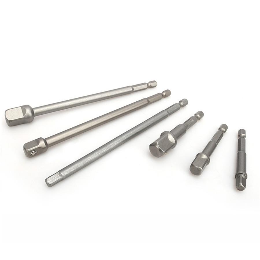 Universal 6PCS 6" & 2.8" Impact Grade Socket Adapter Set 1/4" 3/8" 1/2" Drive 1/4" Hex Shank