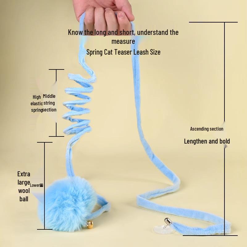 Cat Teasing Stick with Elastic Plush Ball - Self-Entertainment Toy for Kittens