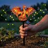 Fiery Dragon Garden Sculpture Solar Light, Fantasy Yard Stake, Waterproof Resin Ornament Gifts for Fans Statue Pathway Light Lawn Patio Decor