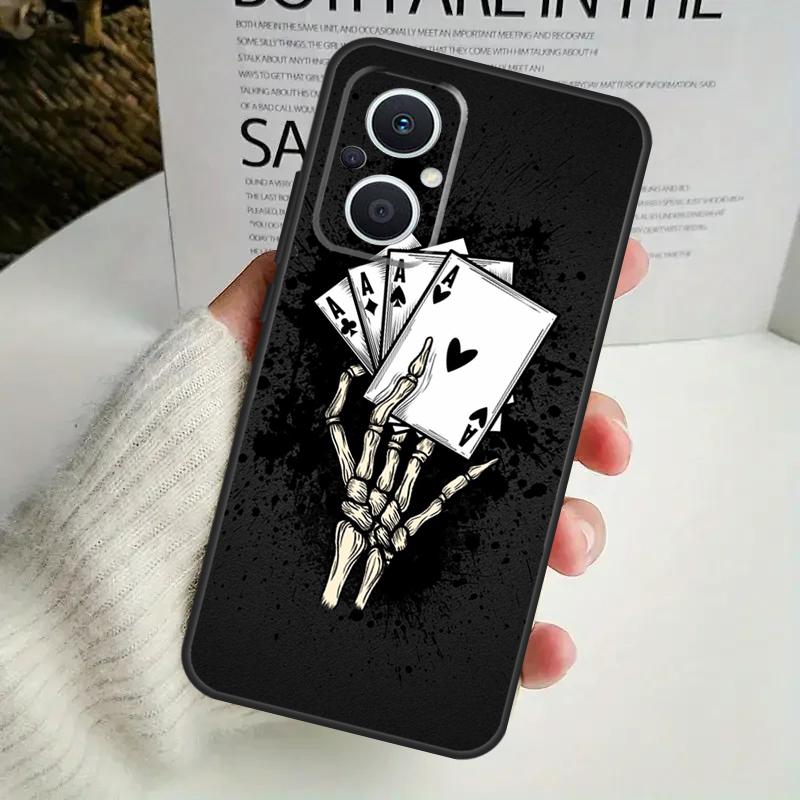 Poker Playing Card Case For OPPO Reno 12F 13F 14F 10 11 12 13 14 Pro 8T 7 8 Lite OPPO Find X6 X5 X8 X9 Pro Cover