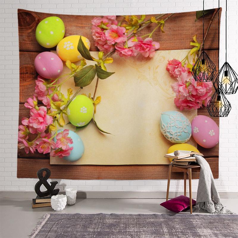 Home Decoration Easter Series of Easter Egg Printing Polyester Tapery Tapestry Is Suitable for Bedroom Living Room Tapiz