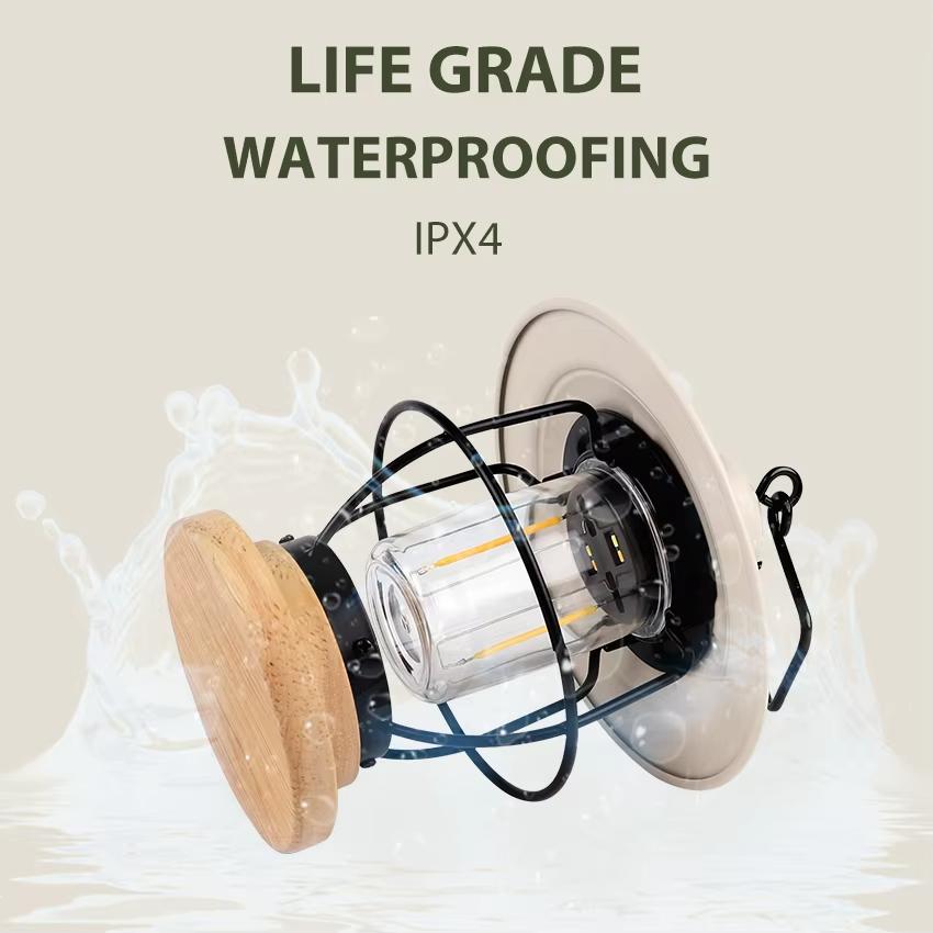 High Quality Vintage Style LED Camping Lantern with Adjustable Brightness Portable and Rechargeable Tent Hanging Lamp