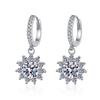 Sunflower Zirconia Earrings, Women's Light Luxury, European & American Style Hot Selling Jewelry Ear Studs.