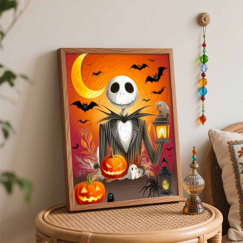 Disney Jack Skellington oil painting handmade painting kit diy home room decoration gift
