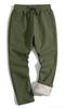 TACVASEN and Comfortable Fleece Fabric for Winter Army Size L Men's Straight-leg Pants, Warm, Stretchy, Comfortable, Outdoors, Green,