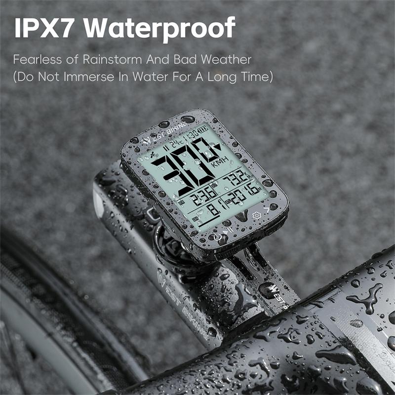 WEST BIKING Computadora Inteligente GPS para Bicicleta Pantalla Grande Velocímetro Inalámbrico para Ciclismo IPX7 Impermeable Ligero Odómetro de Bicicleta