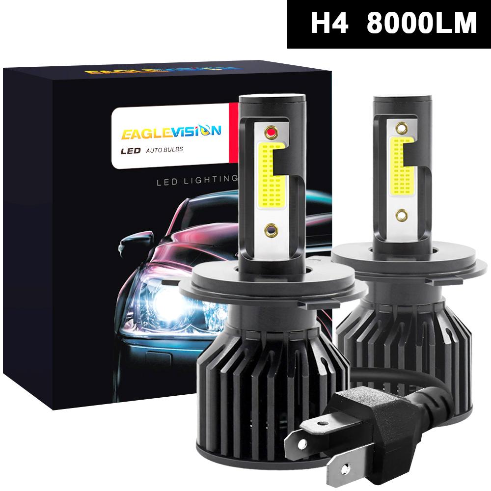 

Светодиодная фара 1 пара противотуманных фар 40 Вт 8000 лм 6000 К H4 H7 H11 9006 автомобильная фара стильный супер яркий большой светодиодный чип H4