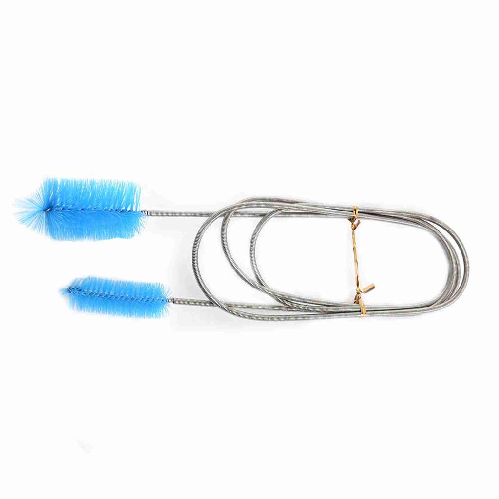Flexible Cleaning Ended Brush Double Tubes Brush Pipe Fish Tank Spring Clean Tool(Blue)