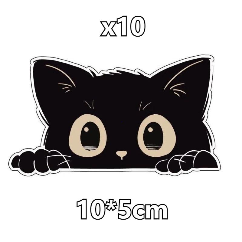Car Sticker Accessories Poor Cat Is Stealing with Big Eyes Watch Vinyl Car Styling Cover Waterproof PVC Decals