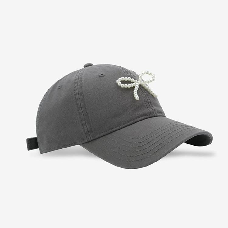 Breathable Baseball Hat for Girl Women Pearl Bow Adjustable Sports Hat