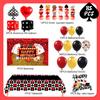 85 Piezas Decoraciones para Fiesta de Casino, Suministros para Fiesta Temática de Casino - Globos para Fiesta de Casino, Fondo, Adorno para Tarta, Mantel, etc. Decoraciones para Fiesta de Las Vegas