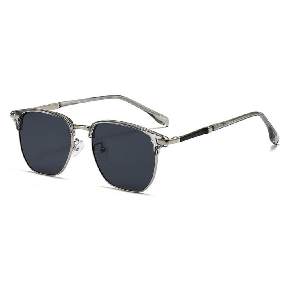 Vintage Half Frame Sunglasses for Women and Men Fashion Metal Sun Glasses UV400  Eyewear Travel Driving Sunscreen Glasses