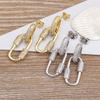 New 14K Gold Filled Moissanite Hoop Earrings Double Ring Interlocking Paperclip Drop Earrings Birthday Gift for Girls