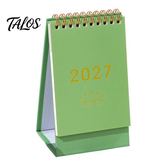 Monthly Organizer for Desk 2027 Calendar, Standing Flip Desktop Minimalist Gold Foil Cover Home Office Accessory Planner, Thick Paper Note Taking,