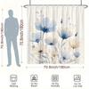 1pc Abstract Floral Shower Curtain - Blue, Gray & Beige, Watercolor Design, 70.8x70.8", Semi-Transparent, Modern Bath Decor