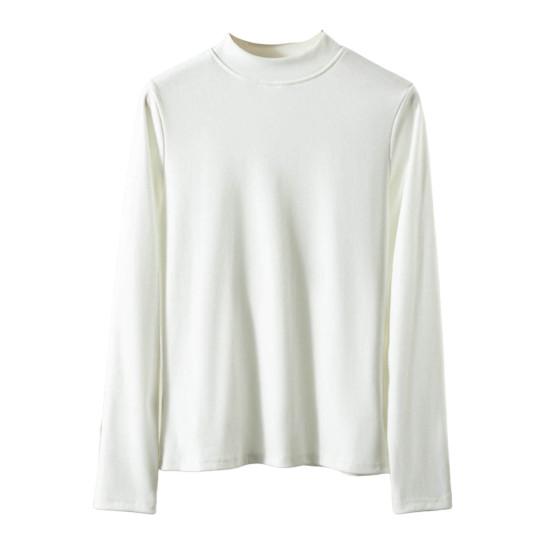 

Женские нижние топы DE Velvet Self-Heating Thermal Top Half High Gate Long Sleeve Slim Fit Base Layer Shirt XL белый