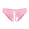 YOYOMEI Sexy Lace Panties with Sheer Pink Women's Holes, See-Through Panties, T-Back,