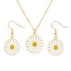 Flower Necklace and Earring Set , Sweet Christmas Jewelry , Alloy Chain 41 - 50 Cm , Trendy Cute Holiday Gift