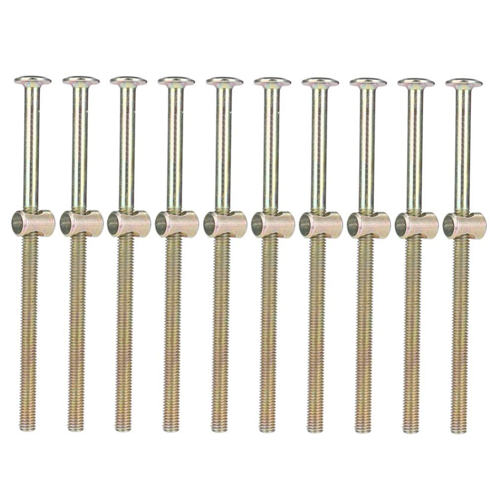 

10 Pack M6 x 60mm/80mm/90mm/120mm Furniture Bolts Carbon Steel Hex Head Cross Dowel Set Galvanized/Zinc Plated Barrel Nuts