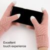 3Pcs/Set Winter Knitted Scarf Gloves Set Pom Pom Ball Fleece Lining Brimless Hat Touchscreen Gloves Neck Warmer Set