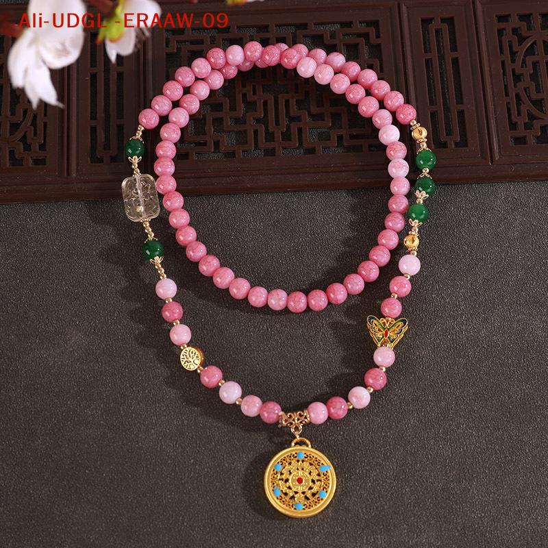 1PC Chinese Style Pearl Necklace Hanfu Accessory Zinc Alloy Hollow Carved Pendant Long Chain Necklace