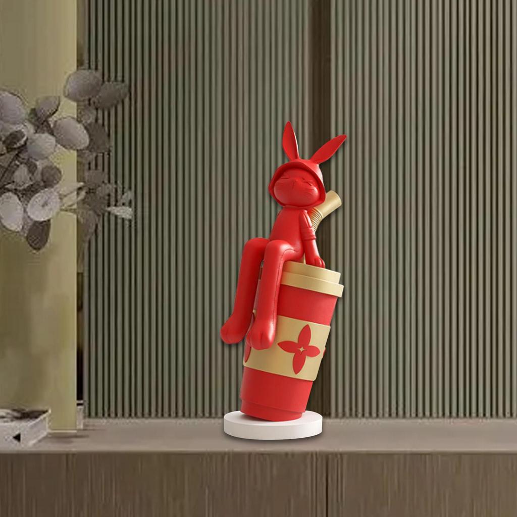 Animal Statue Resin Housewarming Gift Cartoon Collectible Cute Animal Sculpture for Bedroom Dining Table Entrance Cabinet Office