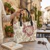 Elegant Floral Pattern Tote Bag Large Capacity Casual Handbag for Daily Use