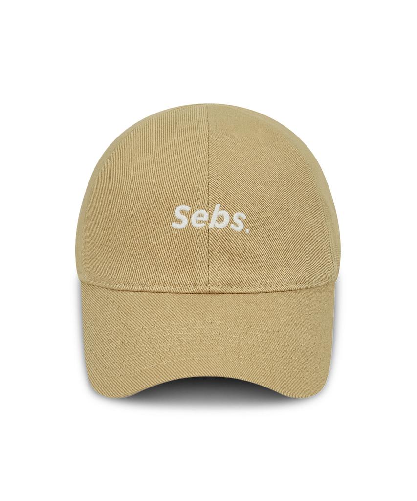 Sebseu Small Logo Twill Brown Ball Cap - Beige