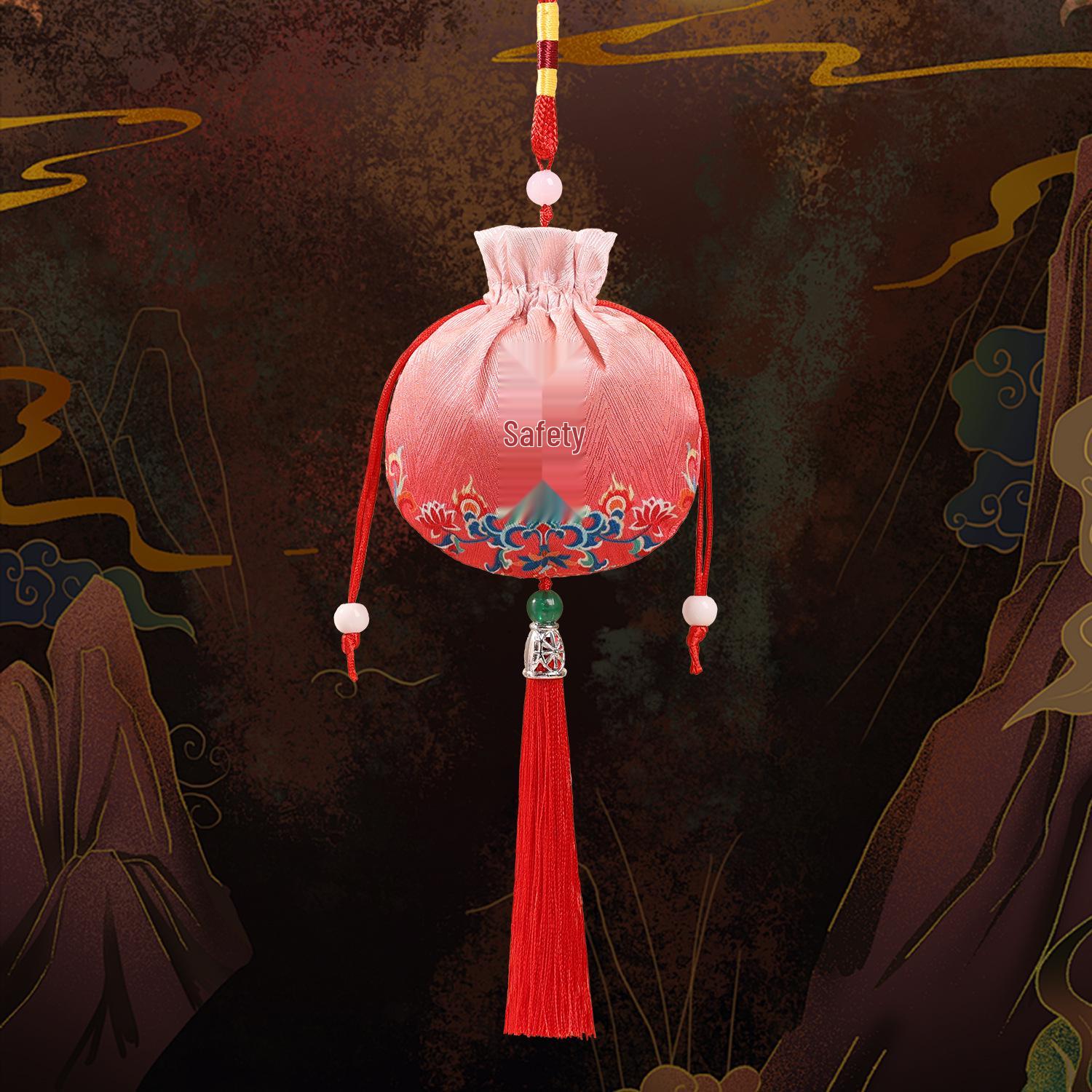 Ancient Style Hanfu Tassel Sachet with Long Rope – Brocade Car Pendant for Dragon Boat Festival Empty Bag