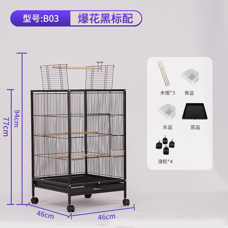 

Large Parrot Cage for Home Specialized Bird House for Cockatiels Lovebirds Macaw Aviary with Stand Mynah Finch Flight Habitat