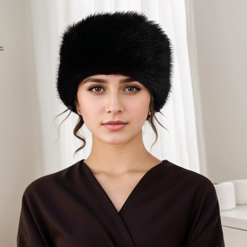 1Pc Hatless Windproof Hat Hoop Warm Acrylic Fiber Fashion Hair Accessory Hat Plush