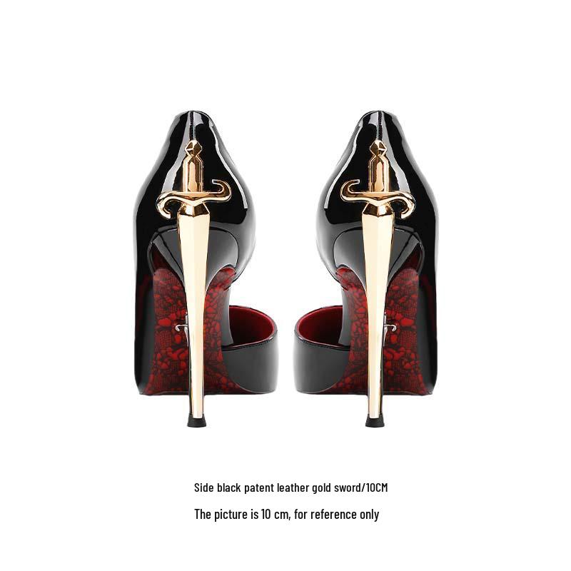 Genuine Red Bottom Leather Stiletto Heels - Comfortable, Printed Design