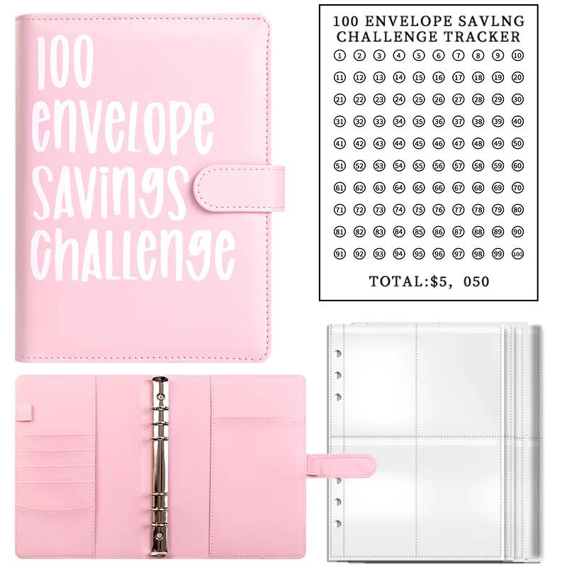 100 Envelope Challenge Binder Save Savings Challenges Loose-Leaf Binder Budget Binder With Cash Envelopes Money Organizer System