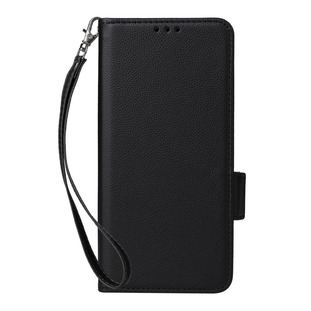 For Xiaomi Redmi Note 14 5G Case with Wrist Strap Litchi Texture PU Leather Wallet Phone Cover