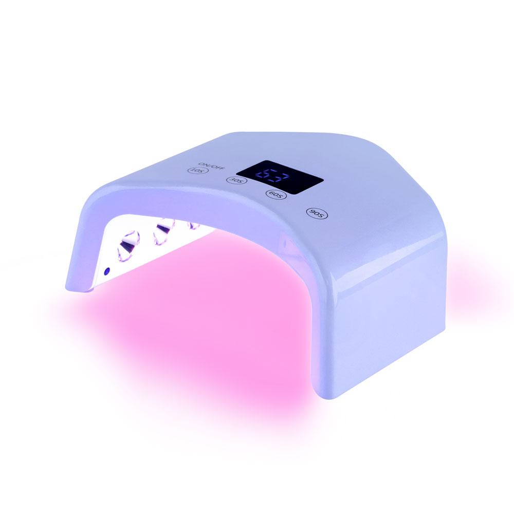 

BEPAN 48w Mini Rechargeable LED Lamp Portable Dryer Cordless Nail Red Light Lightweight USB Cable Port Desktop Design 365nm 405nm USB cable фиолетовый