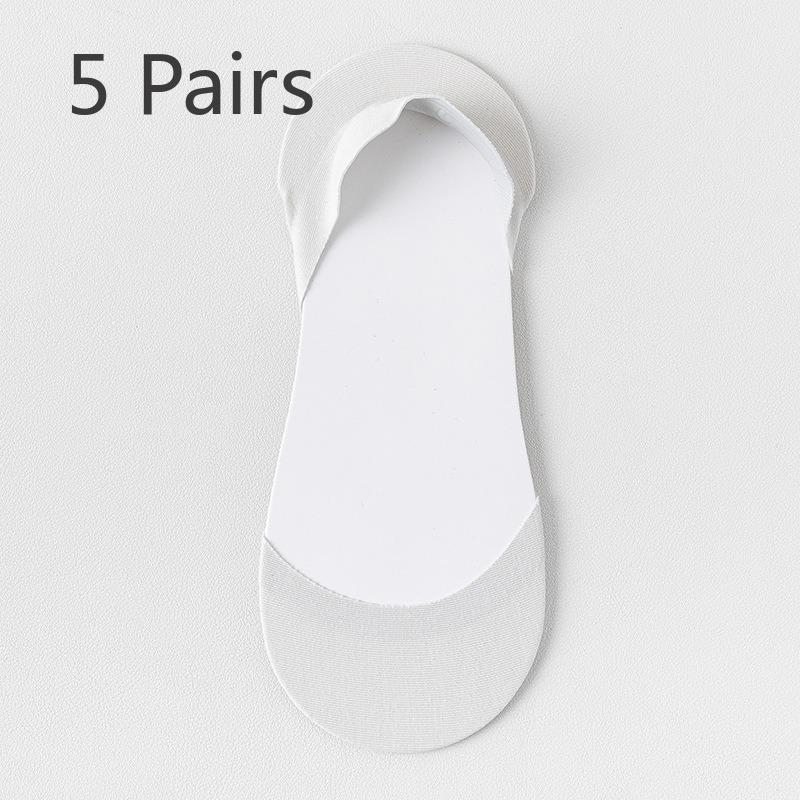 5 Pairs of Women's Summer Thin Non-slip Heel Shallow Mouth Invisible Socks