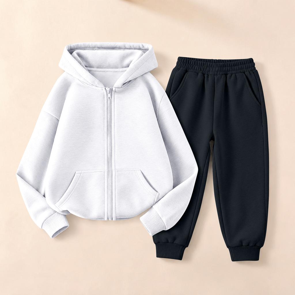 Unisex Kids Hoodie and Sweatpants Set, Casual Athletic Tracksuit for Boys Girls