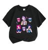 Kids Boys Girls 100% Cotton Crew Neck Short Sleeve T-Shirt, Cute Cartoon Anime Girls Character Print Casual Soft Breathable Tee Tops for Daily Wear Sc