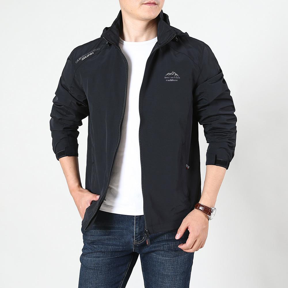 

Мужская куртка весна-осень однослойная тонкая четырехсезонная дышащая куртка 4XL