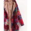 Women S Ethnic Style Printed Hooded Loose Mid Length Cotton Coat