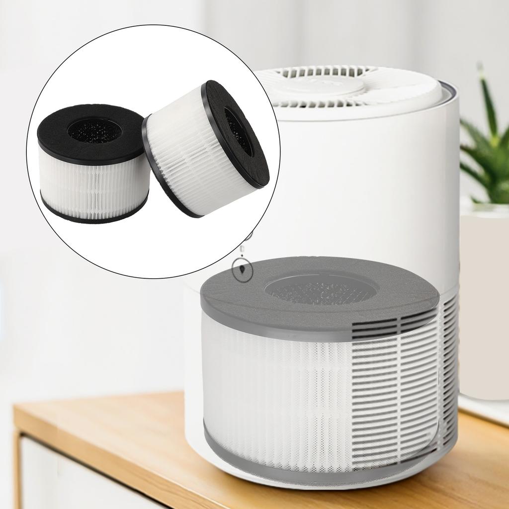 For Slevoo BS-03 True HEPA Replacement Filter 3-in-1 Air Purifier Part H13 Grade Carbon Pre-filter 2 Pack White Home Cleaning