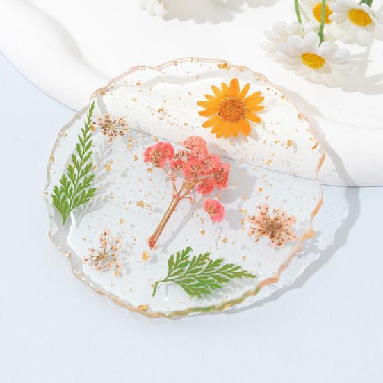 Real Dried Flowers Coaster Heat-Resistant Home Kitchen Transparent Cup Mat for Resin Handmade DIY Decor Unique