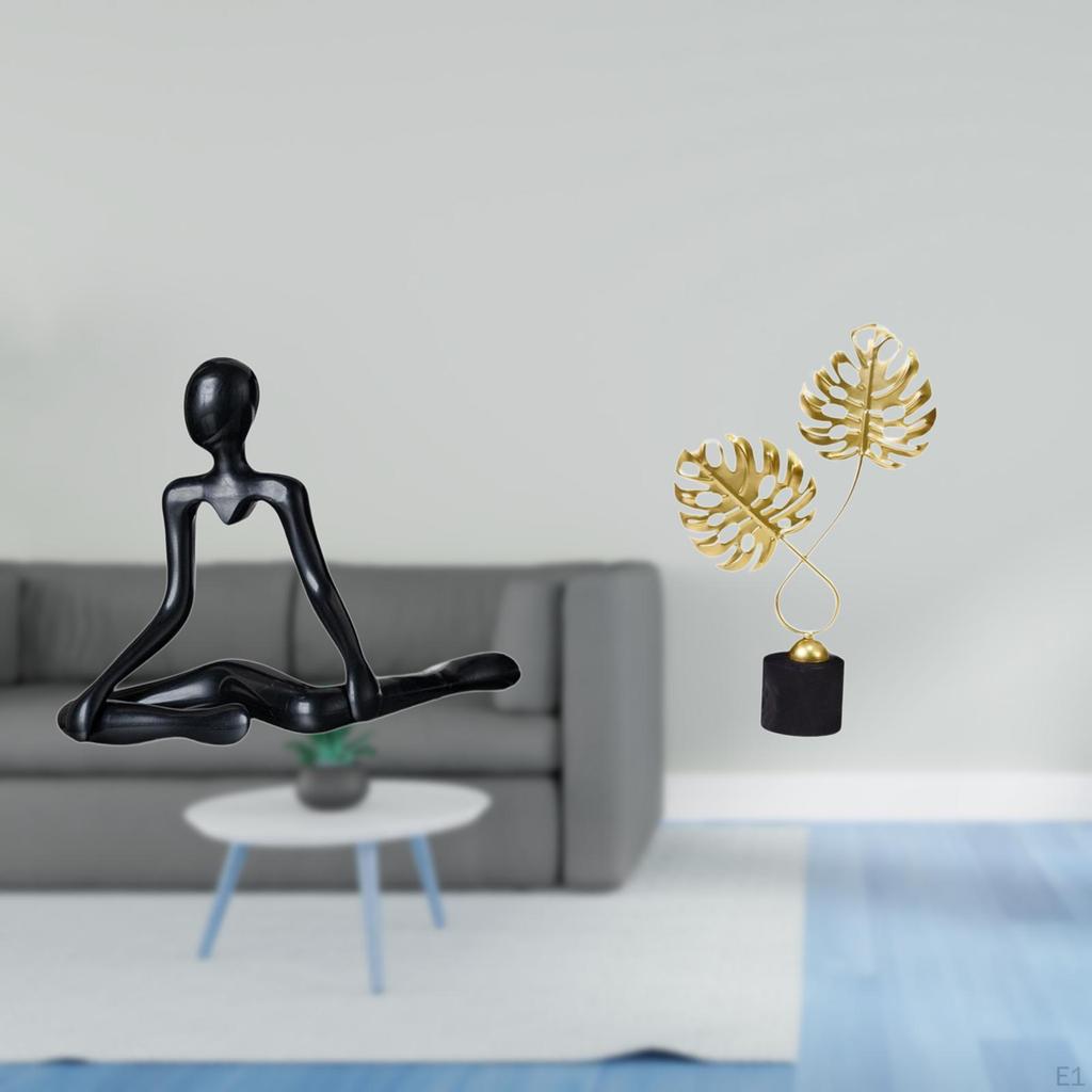 Creative Thinker Statue Decorative Figurine Unique Abstract Iron Sculpture Tabletop Ornament for