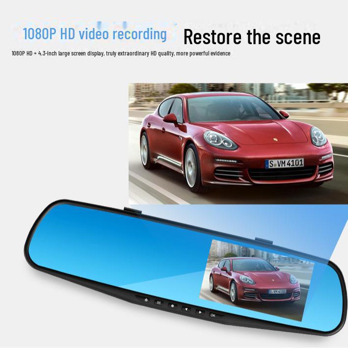 3,5 hüvelykes, kétlencsés tolatókép visszapillantó tükörrögzítő hurokrögzítéssel