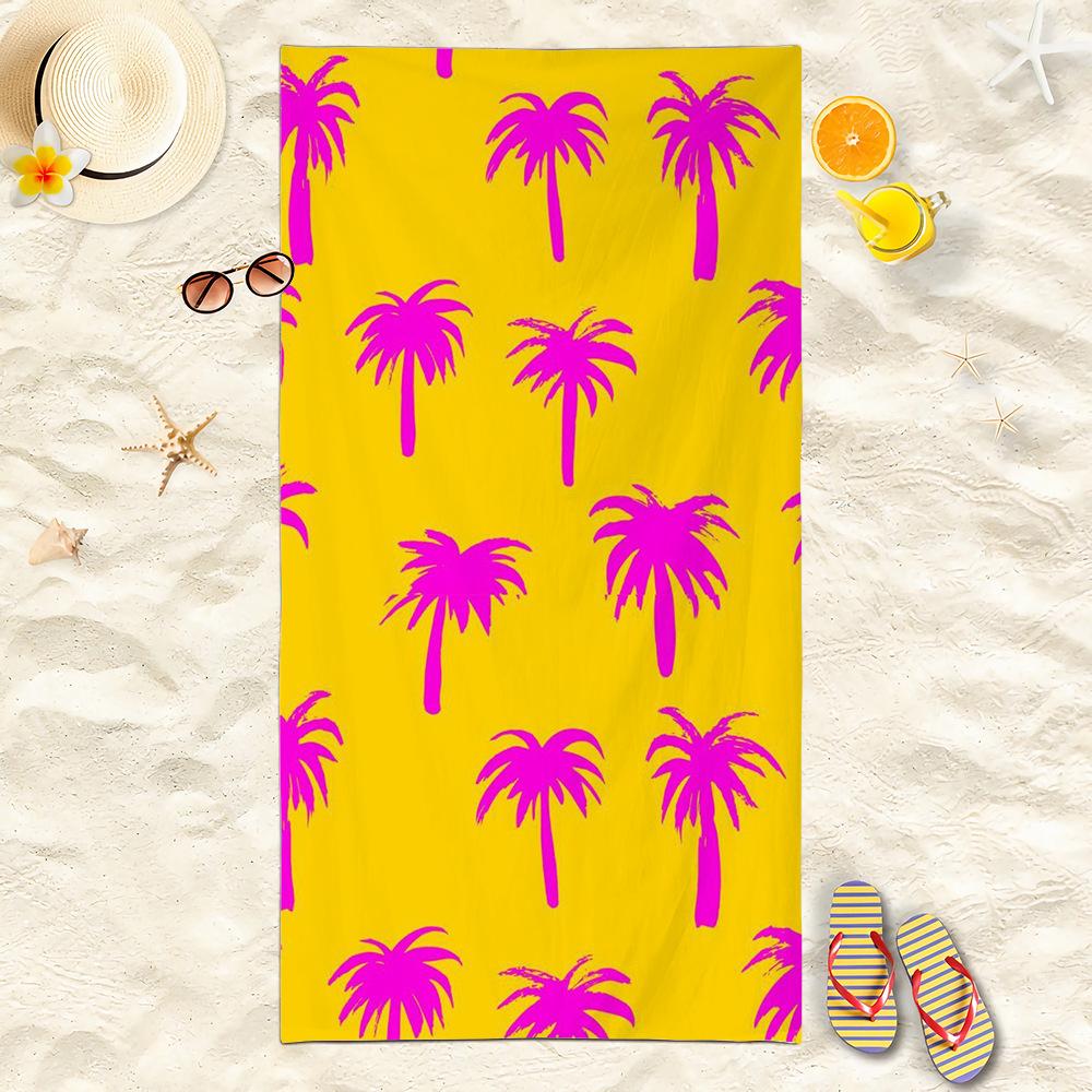 Tropical Palm Tree Beach Towel Microfiber Quick Dry Sandproof Summer Swimming Bath Towel Soft Absorbent Travel Picnic