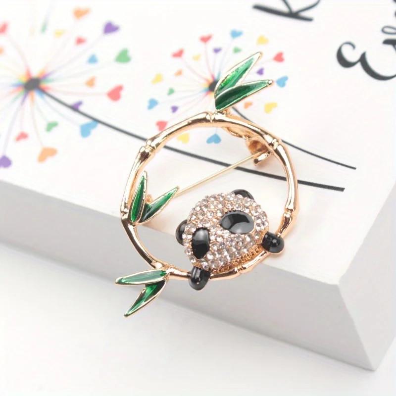 

New Chinese Cute Panda Brooch Bamboo Corsage Chinese Style Pin Accessories