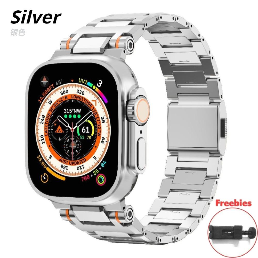 

Magnetic Stainless Steel Strap for Apple Watch Ultra 3/2/1 49mm 46mm 45mm 44mm 42mm Metal Band IWatch Series 11 10 9 8 7 6 SE Wristband Series 3/2/1 42mm срібний