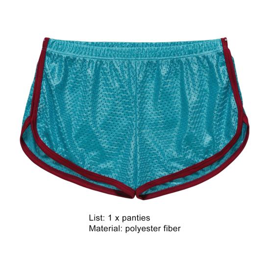 Men Underwear Solid Color U Convex Low Waist Elastic Breathable Underpants Loose Mesh Boxers Panties Casual Sport Shorts for Indoor